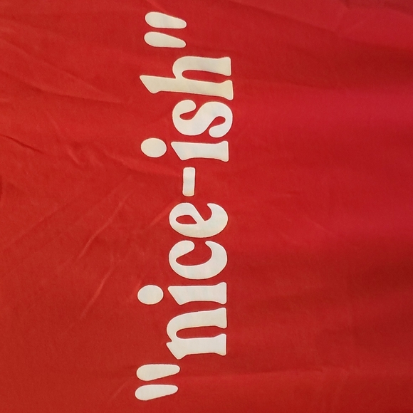 1901 By Nordstrom Christmas Holiday Graphic Print Nice-ish T-shirt Red - Picture 2 of 5